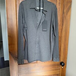 lululemon athletica Dark Gray Casual Button Down Shirt